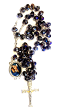 Blessed Mother Dark Violet  Handmade  Rosary, New from Colombia #L064 - £23.67 GBP