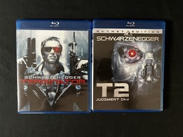 Terminator &amp; Terminator 2 Judgment Day Blu-ray Skynet Edition Schwarzenegger Lot - £11.99 GBP