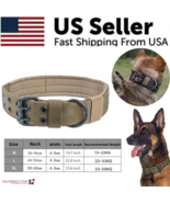 2 Wide Tactical Heavy Duty Nylon Large Dog Collar K9 Military With Metal... - €21,06 EUR