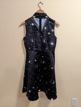 Black Moon and Stars Halter Dress Choker Collar Women&#39;s Size Large? No Tag -READ - £14.79 GBP