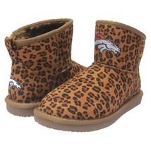 Licensed Denver Broncos NFL Women&#39;s Leopard Print Bling Boot by Love Cuc... - £32.46 GBP
