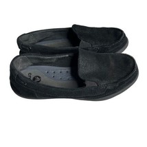 Crocs  Walu Shimmer Leather Black Slip On Loafers Women&#39;s Size 8 202303 - £12.33 GBP