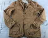 J. Crew Jacket Mens Large Tan Collared Inner Pockets Button Front Cotton - £38.80 GBP