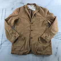 J. Crew Jacket Mens Large Tan Collared Inner Pockets Button Front Cotton - £38.91 GBP