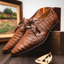 Lacio Bay Genuine Caiman Crocodile Dress Derby's Apache image 8