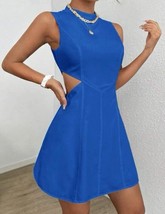 SHEIN Cut out Waist A-Line Blue dress - £7.46 GBP