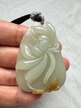 Hand carved | High quality natural perfect exquisite carving Hetian celadon whit - £614.37 GBP