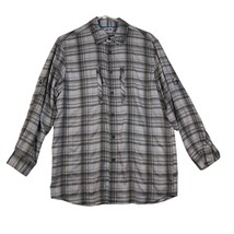 Magellan Shirt Mens S Gray Plaid Outdoor Long Sleeve Button Down - £19.76 GBP