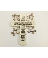 Small Serenity Prayer Wall Cross, Black Text on White Polystone, Wire Sc... - $19.96 CAD