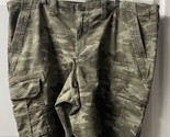 George Canvas Green Camo Cargo Shorts Mens Size 46 Baggy Mid Rise Stretc... - $11.09