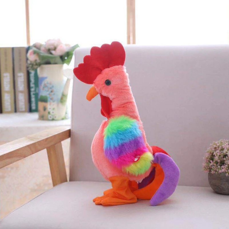 Robot Chicken Pet Toy Electronic Screaming Rooster Electric Dance Sing Plush Toy - £19.29 GBP
