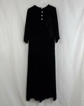 Fashions by Marilyn NY Vintage Black Velvet Jumpsuit Size Small Wide Leg Jewels - £49.54 GBP