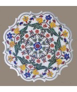 Round Shape White Marble Coffee Table Top for Home Decor Unique Pattern ... - $510.00+