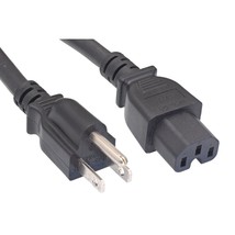 Cablelera North American Power Cord, NEMA 5-15P to IEC320 C15, 10&#39;, 14AWG, 15A,  - £11.94 GBP