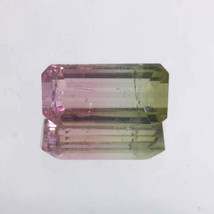 Bi color Tourmaline Pink Green Untreated Brazil Gem Faceted 10 x 5 mm 1.58 carat - $37.05
