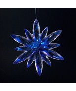 Christmas Ornament  Iridescent Snowflake Clear Acrylic 4.75&quot; Vintage - £8.68 GBP
