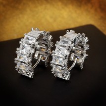 Luxurious Earrings for Women Fashion Full AAAA Zircon C-shaped Earrings Sparklin - £14.08 GBP