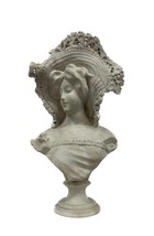 Adolfo Cipriani (Italian 1857-1941) Art Nouveau Marble Bust with Pedestal - $58,604.77 MXN