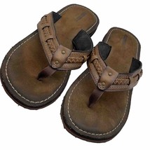 Clarks Collection Leather Flip Flop Thong Sandals Slip Ons Womens 8 Brown 15906 - £12.43 GBP