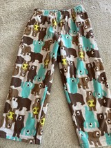 Simple Joys Boys Brown Teal Bears Yellow Coco Mug Fleece Pajama Pants 4T - £4.61 GBP