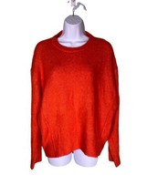 PRIMARK Womens Size Small Orange Boxy Long Sleeve Sweater High Low Hem - £11.17 GBP