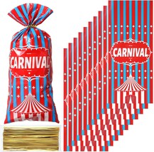 Carnival Candy Bags Circus Plastic Bags Carnival Party Treat Bags Popcor... - £19.77 GBP