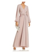 AQUA Twist-Front Metallic Gown Blush/Silver Size 6 $248 - £77.89 GBP