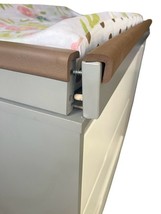 Modern Baby Changing Table Dresser w/ 3 Drawers & Cabinet Storage Gray White image 10