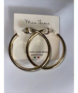 Mia Fiore MADE IN ITALY 18KT GOLD PLATED BRONZE Hoop Earrings 2&quot; NEW - $39.65