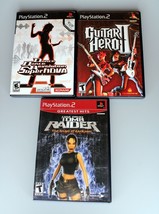 Lot of 3 PS2 (Dance Dance Revolution SuperNova, Guitar Hero II, Tomb Raider) - £15.63 GBP
