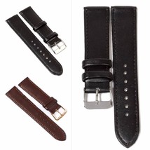 Retro PU Leather Watch Strap Band Metal Buckle Black &amp; Brown 18 MM - £4.80 GBP