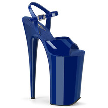 PLEASER BEYOND-009 Women&#39;s Royal Blue 10&quot; Heel Platform Ankle Strap Sandal Shoes - £78.01 GBP