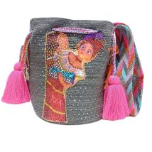 Handmade Wayuu with Beaded Decoration Tote Bag, Woven Mochila, Colombian... - $2,283.39 MXN
