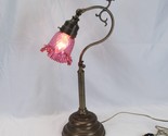 Fenton  Cranberry Gooseneck Desk Table Lamp Glass shade Globe Light USA ... - £254.54 GBP