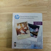HP Social Media Snapshots Sticky Back Photo Paper 4 x 5 printer paper br... - £5.51 GBP