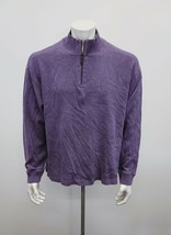 PSA Bank Men&#39;s 1/4 Zip Up Sweatshirt Size XL Purple Long Sleeve Cotton - $11.87