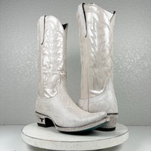 Lane LEXI ROGUE White Cowboy Boots 7.5 Pearl Western Bridal Wedding Snip Toe - £172.26 GBP