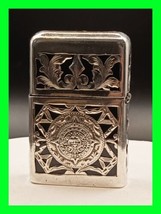 Early Vintage .925 Mayan Sterling Silver Case w/ Zippo Lighter &amp; 2517191... - $296.99