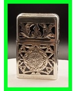 Early Vintage .925 Mayan Sterling Silver Case w/ Zippo Lighter & 2517191 Insert  - $296.99