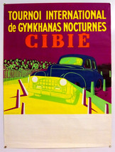 Cibié-tournoi International Gymkhanas Nocturnes-Sérigraphie Original – C.1950 - $244.13