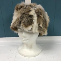 Adrienne Landau Textured Real Rabbit Fur Lined Beanie Hat Natural tan gr... - £43.55 GBP