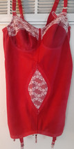 Vintage Red All in One Girdle Small 32 Like Rago Crownette Smoothie Playtex - £18.08 GBP