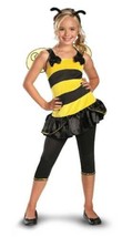 Teen Girls Bumble Bee Dress, Wings, Leggings, Headband Halloween Costume-sz 7/9 - £11.74 GBP
