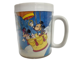 Walt Disney World Thermo Serv Plastic Mug Mickey Mouse Donald Duck Castle Vtg  - £7.73 GBP