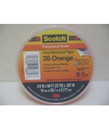 Scotch 3M Pro Grade Vinyl Electrical Tape #35 Orange 3/4in x 66 ft NEW - £6.00 GBP