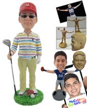 Personalized Bobblehead Stylish Male Golfer Ready To Put The Ball In Hole - Spor - £72.74 GBP