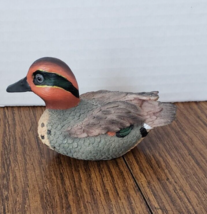 Small Ceramic 2 Inch Green Teal Duck Figurine - £7.75 GBP