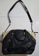 Steve Madden Purse Handbag Satchel Crossbody Strap Black and Gold Large NEW - $36.98