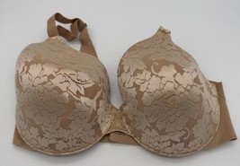 Soma Vanishing Back Full Coverage Lace Trim Bra Floral Beige Tan Women&#39;s... - $24.49