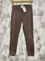 L&#39;AGENCE Margot HR Skinny Brown Dark mocha Coated Jeans Women SZ 25 - £182.01 GBP